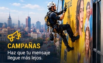 Campaña promocional en fachada