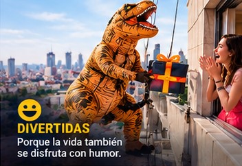 Entrega divertida por ventana